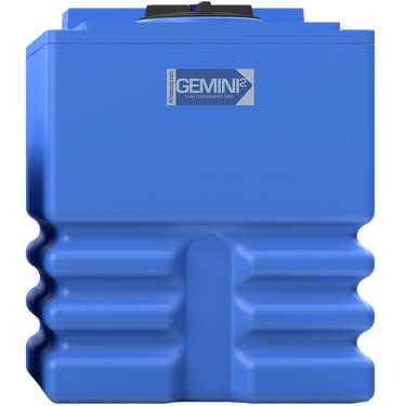 340 Gal Gemini² Dual Containment® Tank - Ribbed - LPE 1.5 - Blue